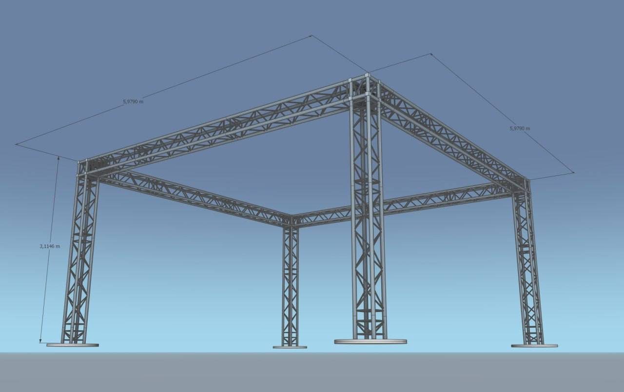 Alcon · промо-зона 6×6 м на Московском Марафоне: чертежи, фото 5